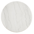 iNSPIRE Q Round Marble Top Modern Metal End Table in Champagne Silver