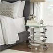 iNSPIRE Q Vortex Base Modern Metal & Glass End Table in Silver/Clear