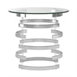 iNSPIRE Q Vortex Base Modern Metal & Glass End Table in Silver/Clear
