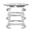 iNSPIRE Q Vortex Base Modern Metal & Glass End Table in Silver/Clear