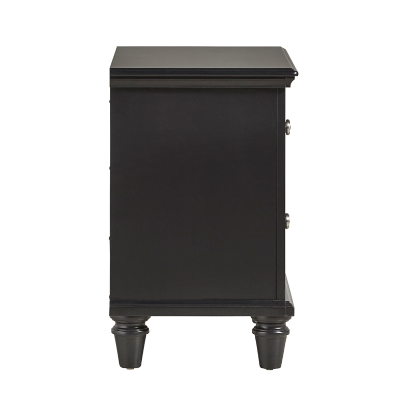 iNSPIRE Q 2-Drawer Traditional Wood Kid Nightstand with Turned Legs in Black