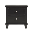 iNSPIRE Q 2-Drawer Traditional Wood Kid Nightstand with Turned Legs in Black