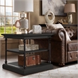 iNSPIRE Q Cornice Storage Transitional Metal & Wood Accent Table in Black