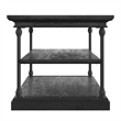 iNSPIRE Q Cornice Storage Transitional Metal & Wood Accent Table in Black