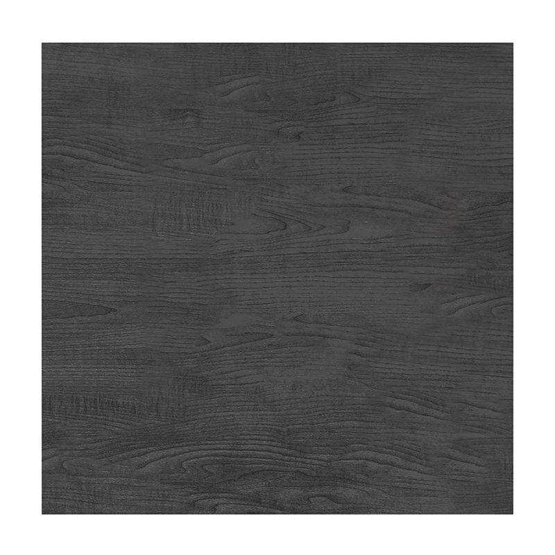 iNSPIRE Q Cornice Storage Transitional Metal & Wood Accent Table in Black