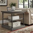 iNSPIRE Q Cornice Storage Transitional Metal & Wood Accent Table in Gray