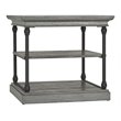 iNSPIRE Q Cornice Storage Transitional Metal & Wood Accent Table in Gray