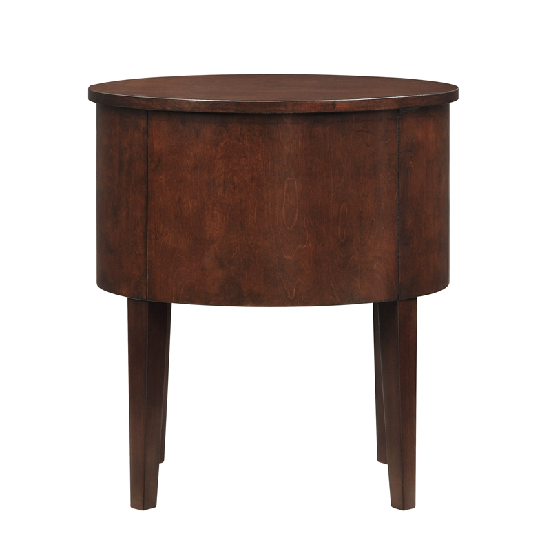iNSPIRE Q 2-Drawer Oval Traditional Poplar Wood Accent Table in Espresso