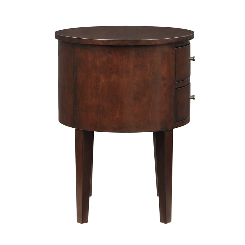 iNSPIRE Q 2-Drawer Oval Traditional Poplar Wood Accent Table in Espresso