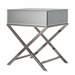 iNSPIRE Q Beveled Mirror & Metal Accent Campaign Table in Black Nickel