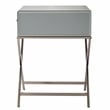 iNSPIRE Q Beveled Mirror & Metal Accent Campaign Table in Black Nickel