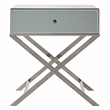 iNSPIRE Q Beveled Mirror & Metal Accent Campaign Table in Black Nickel