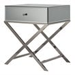 iNSPIRE Q Beveled Mirror & Metal Accent Campaign Table in Black Nickel