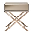 iNSPIRE Q Beveled Mirror & Metal Accent Campaign Table in Champagne Gold