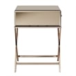 iNSPIRE Q Beveled Mirror & Metal Accent Campaign Table in Champagne Gold