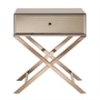 iNSPIRE Q Beveled Mirror & Metal Accent Campaign Table in Champagne Gold