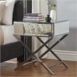iNSPIRE Q X-Base Mirrored & Metal Accent Campaign Table in Chrome