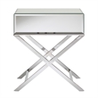 iNSPIRE Q X-Base Mirrored & Metal Accent Campaign Table in Chrome