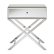 iNSPIRE Q X-Base Mirrored & Metal Accent Campaign Table in Chrome