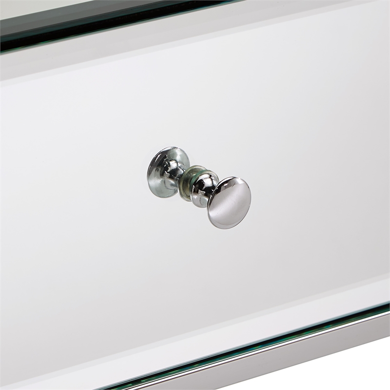 iNSPIRE Q X-Base Mirrored & Metal Accent Campaign Table in Chrome