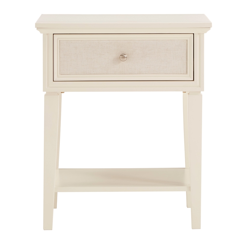 iNSPIRE Q 1-Drawer Traditional Wood Nightstand with Bottom Shelf in Beige