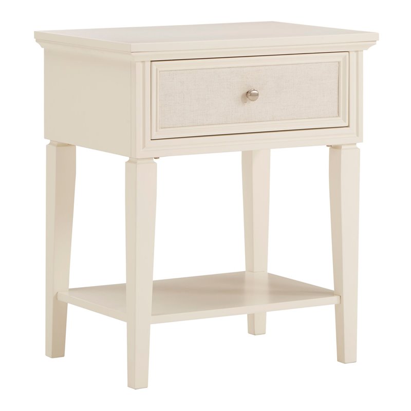 iNSPIRE Q 1-Drawer Traditional Wood Nightstand with Bottom Shelf in Beige