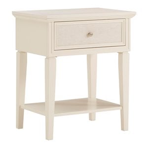 inspire q 1-drawer traditional wood nightstand with bottom shelf in beige