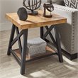 iNSPIRE Q X-Cross Base Metal & Wood End Table in Oak Brown/Black