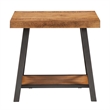 iNSPIRE Q X-Cross Base Metal & Wood End Table in Oak Brown/Black
