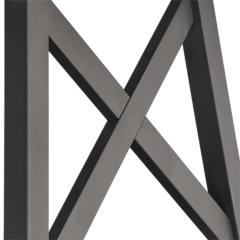 iNSPIRE Q X-Cross Base Metal & Wood End Table in Oak Brown/Black