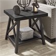 iNSPIRE Q X-Cross Base Modern Wood & Metal End Table with Shelf in Black
