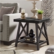 iNSPIRE Q X-Cross Base Modern Wood & Metal End Table with Shelf in Black