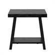 iNSPIRE Q X-Cross Base Modern Wood & Metal End Table with Shelf in Black