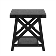 iNSPIRE Q X-Cross Base Modern Wood & Metal End Table with Shelf in Black
