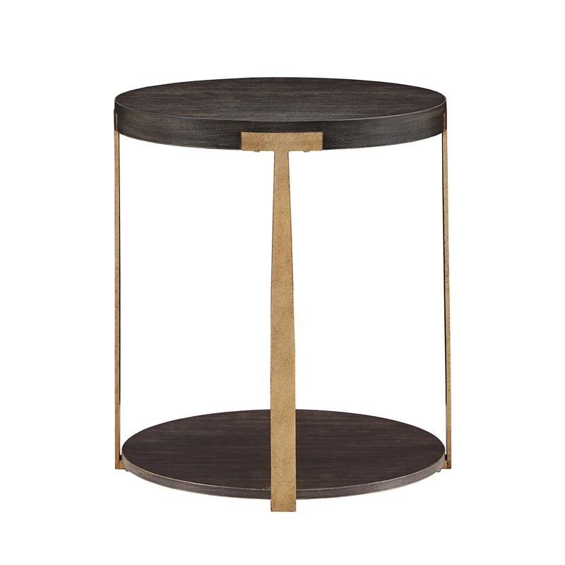 iNSPIRE Q End Table Coffee Accent Table Round in Metal - Espresso
