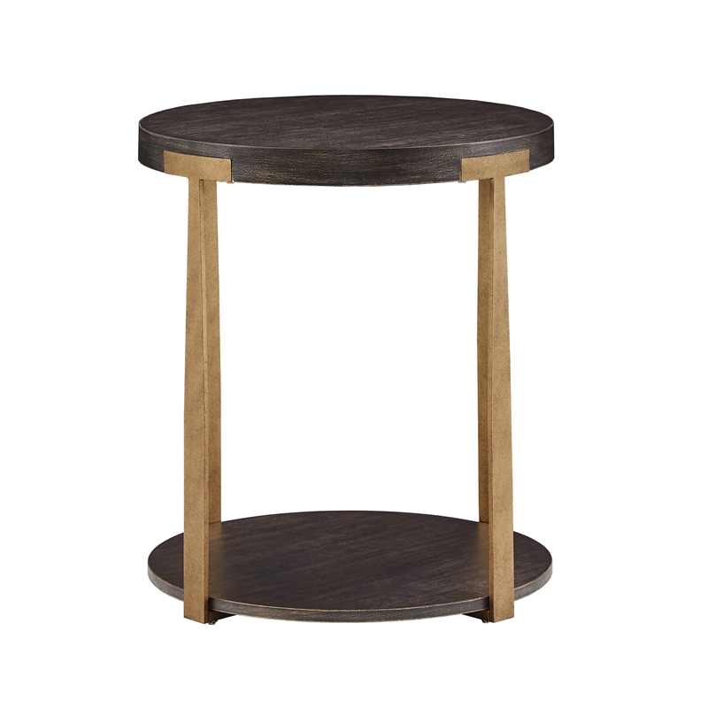iNSPIRE Q End Table Coffee Accent Table Round in Metal - Espresso