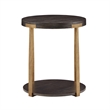 iNSPIRE Q End Table Coffee Accent Table Round in Metal - Espresso