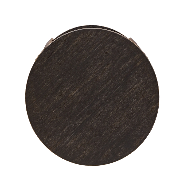 iNSPIRE Q End Table Coffee Accent Table Round in Metal - Espresso