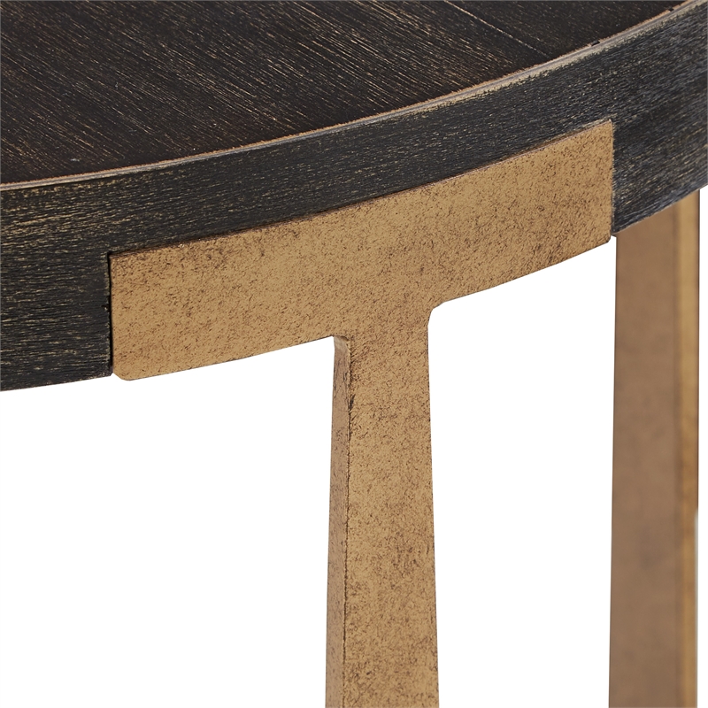 iNSPIRE Q End Table Coffee Accent Table Round in Metal - Espresso