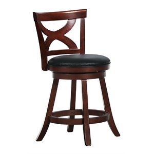 iNSPIRE Q 24.63&quot X-High Back Rubberwood Counter Stool in Brown/Cherry