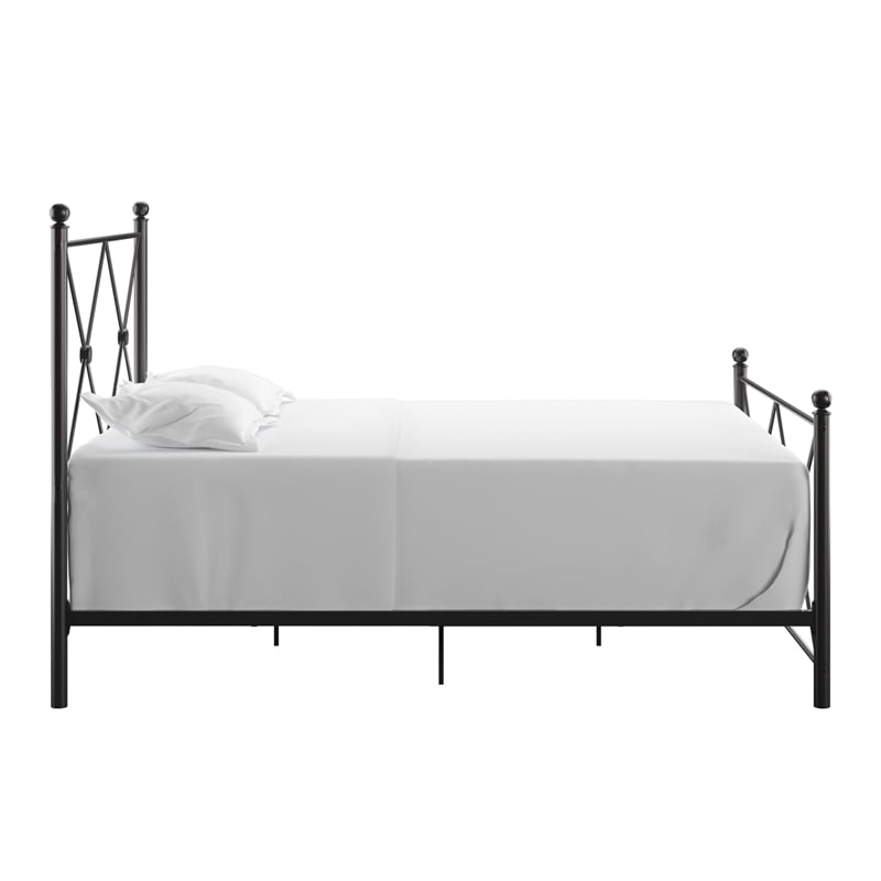 iNSPIRE Q Double X Black Metal Bed - Queen