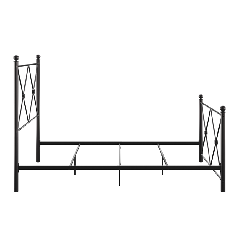 iNSPIRE Q Double X Black Metal Bed - Queen