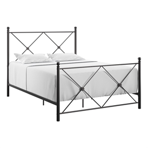 iNSPIRE Q Double X Black Metal Bed - Queen