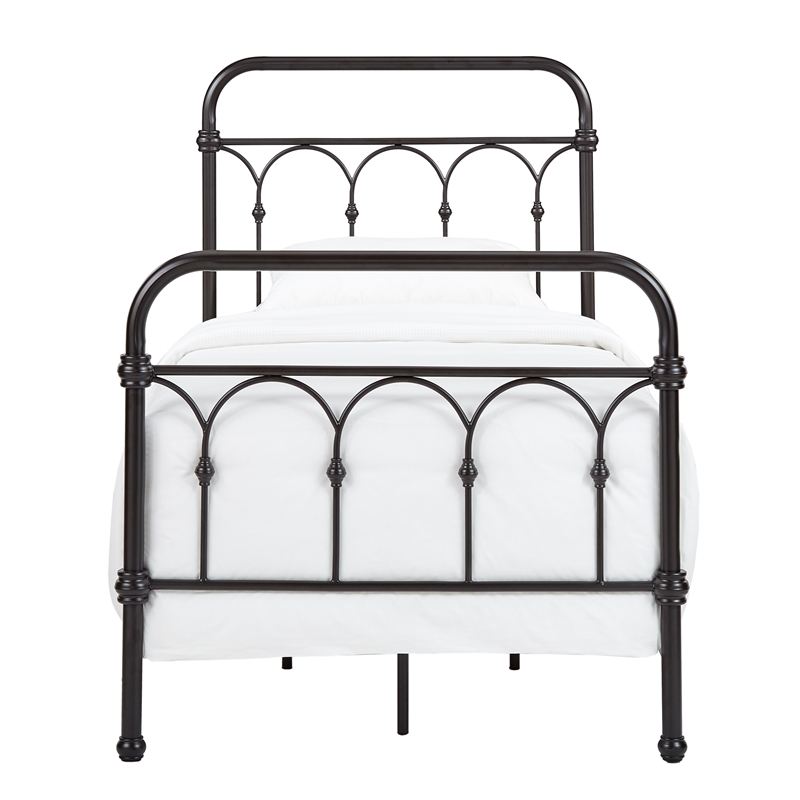 iNSPIRE Q Twin Size Casted Knot Metal Bed in Dark Bronze