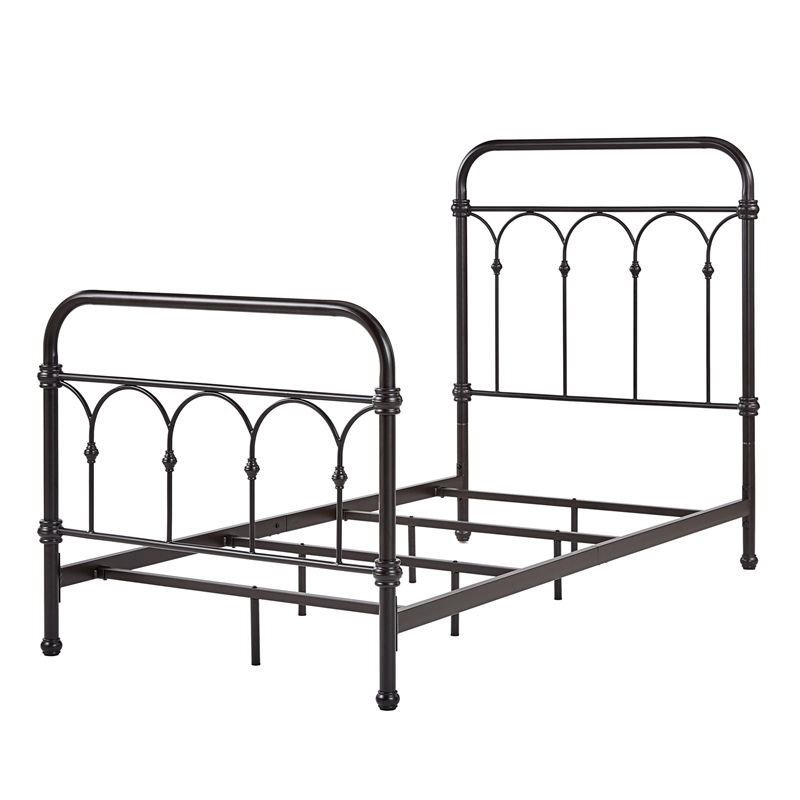 iNSPIRE Q Twin Size Casted Knot Metal Bed in Dark Bronze