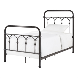 inspire q twin size casted knot metal bed in dark bronze