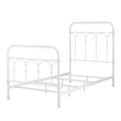 iNSPIRE Q Twin Size Casted Knot Metal Bed in Antique White