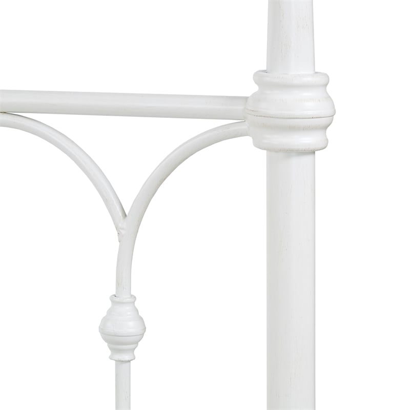 iNSPIRE Q Twin Size Casted Knot Metal Bed in Antique White