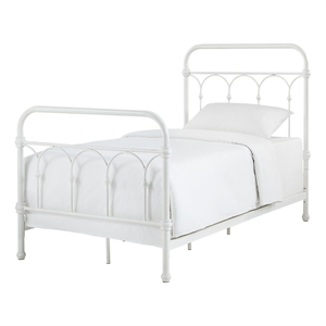 inspire q twin size casted knot metal bed in antique white
