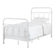 iNSPIRE Q Twin Size Casted Knot Metal Bed in Antique White